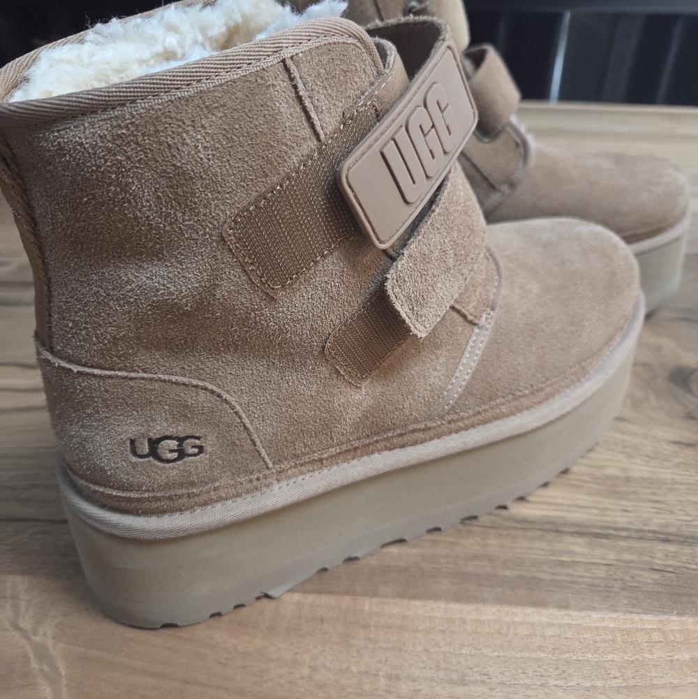 UGG Tan Suede Platform Boots
